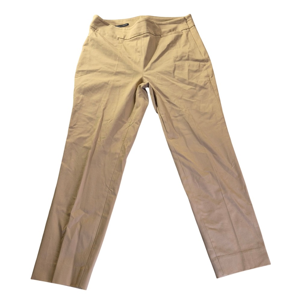 Talbots Chatham Ankle Pant ID5247 Womens 12 Tan Khaki Minimalist Quiet Luxury